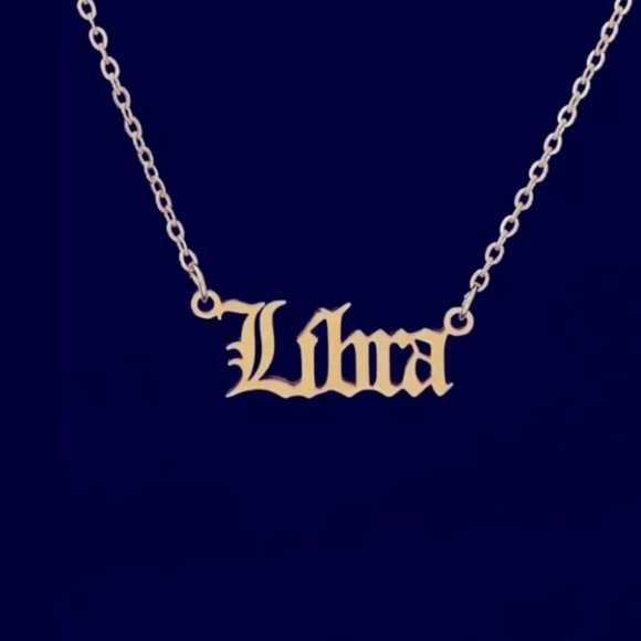 Jewelry - 12 Astrological Letter Pendants Gold Necklace 925